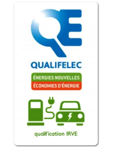 Logo officiel Qualifelec IRVE niveau 2 — borne de recharge
